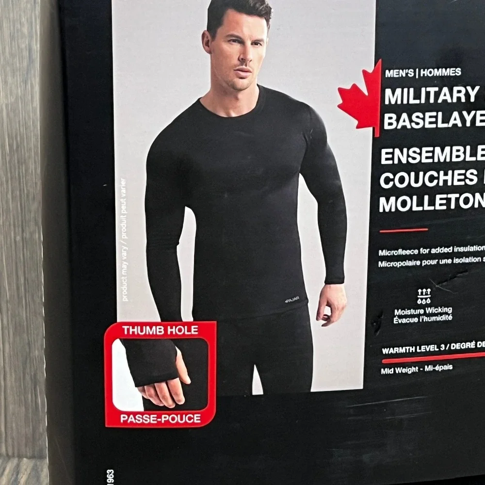 Pajar Military Fleece Baselayer‎ Set Shirt Pants Black Men XL Microfleece Warm